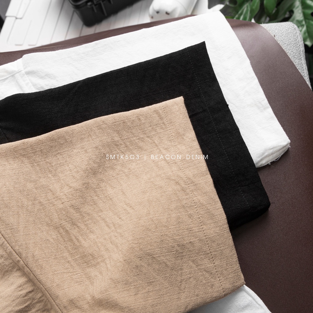 Áo Sơ Mi Nam Thiết Kế Tay Ngắn Loose Basic BEACON DENIM Form Thường Thanh Lịch, Hiện Đại SMTK503