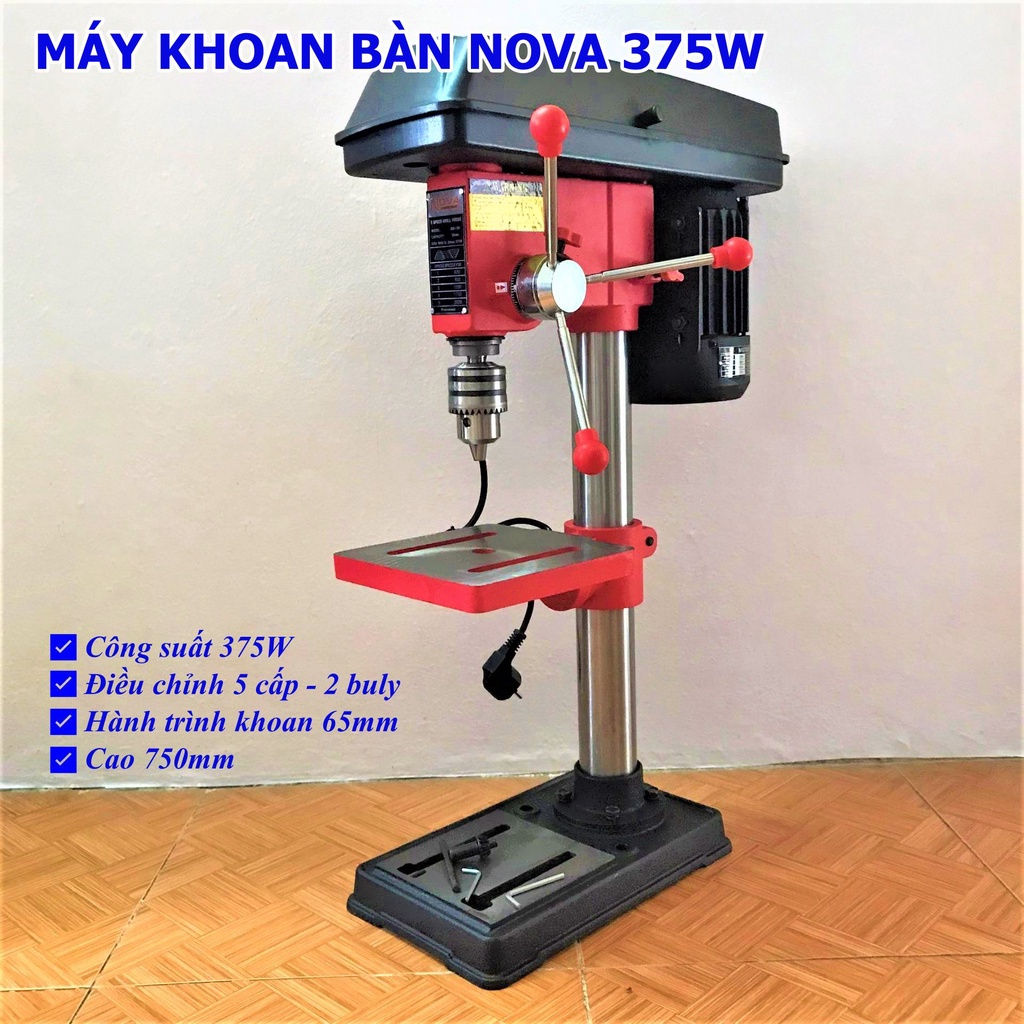 Máy Khoan Bàn NOVA BM-13H (375W) - Cao 75cm - Hàng Nội Địa Cao Cấp - Bảo Hành 6 Tháng