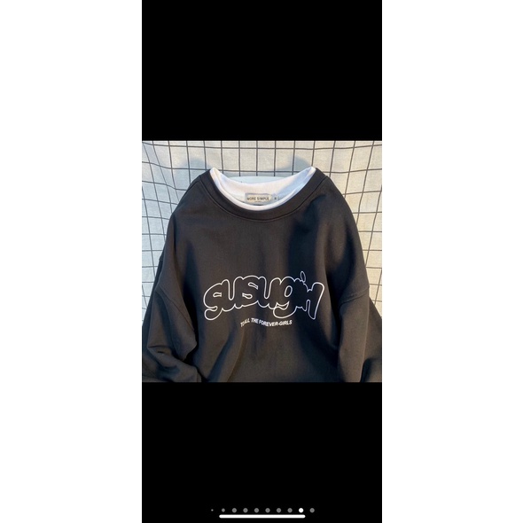 Áo khoác nam nữ nỉ ngoại ko nón sweater in sugus