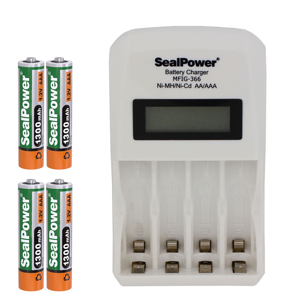 Máy sạc SealPower MFIG-366 / MFIG-367 máy sạc nhanh, Pin sạc AA 3300mAh / AAA 1300mAh, Pin tiểu, đũa có màn hình LCD