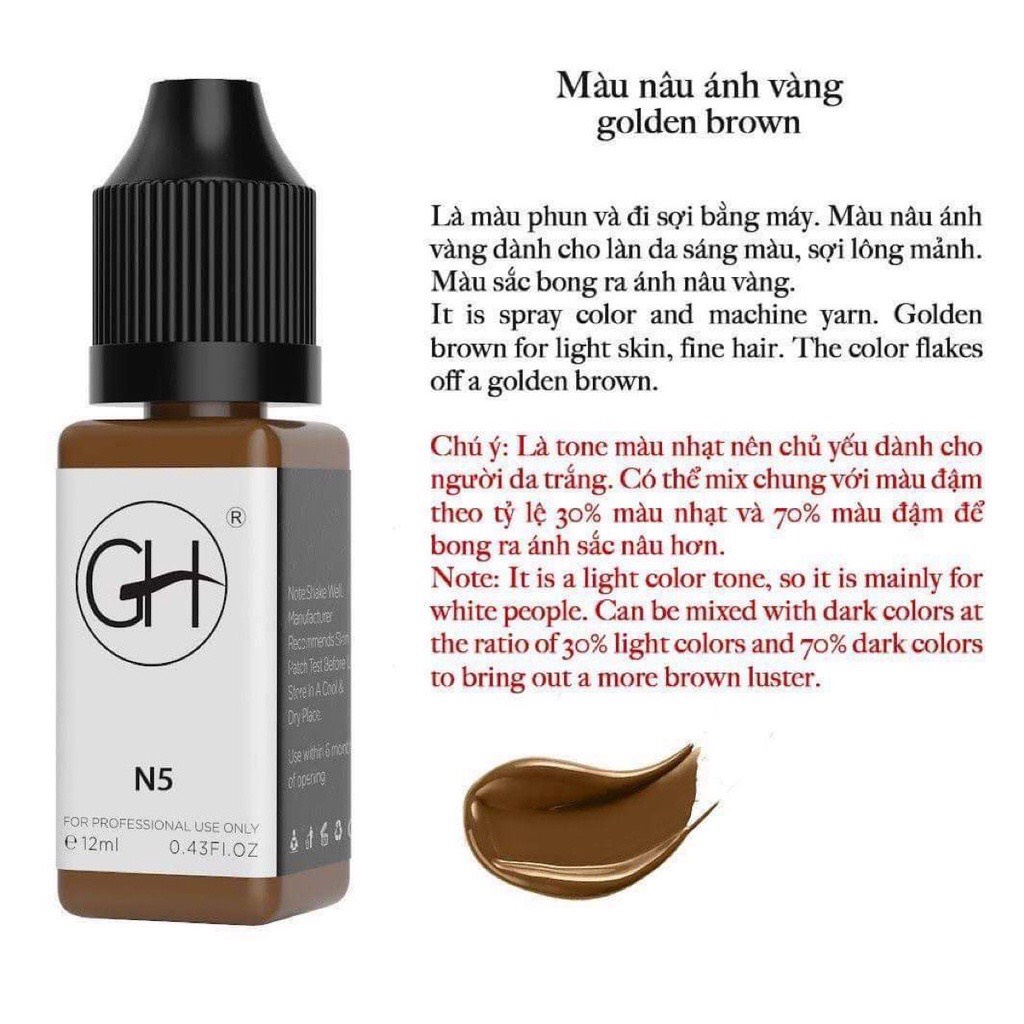 Mực GH Chuyên HairStrokes Tạo Sợi Bằng Máy, Phun Rải Hạt Chính Hãng