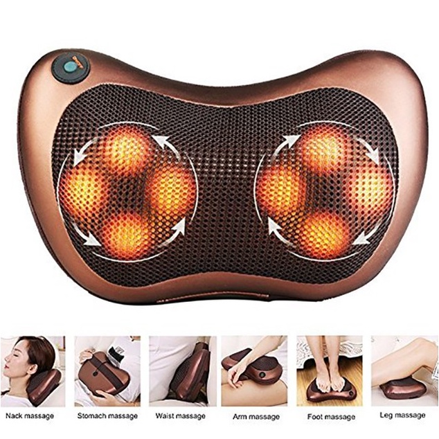 Gối massage hồng ngoại 8 bi 2 chiều cao cấp, gối mát xa cổ vai gáy - tong_kho_thuyhang09
