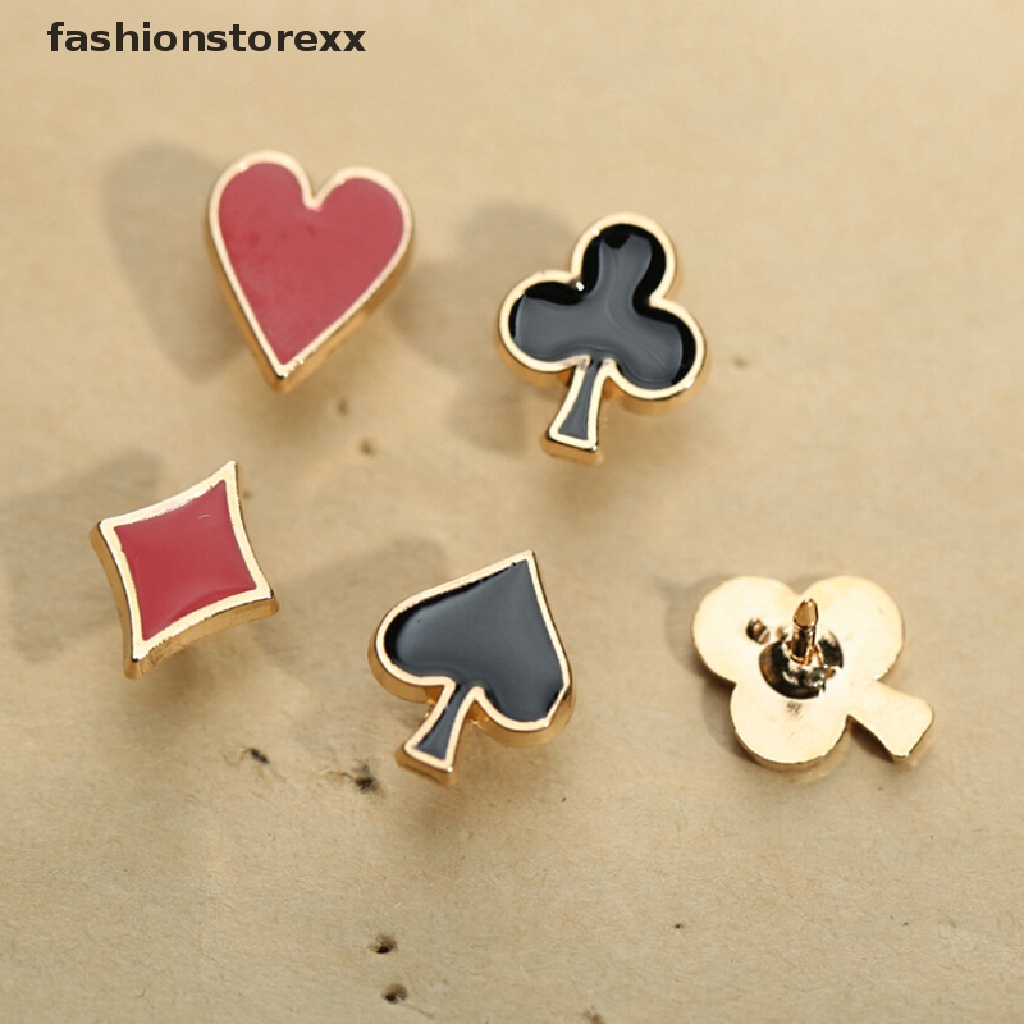 Bộ 4 Ghim Cài Áo Hình Lá Bài Poker Hoạt Hình Dễ Thương