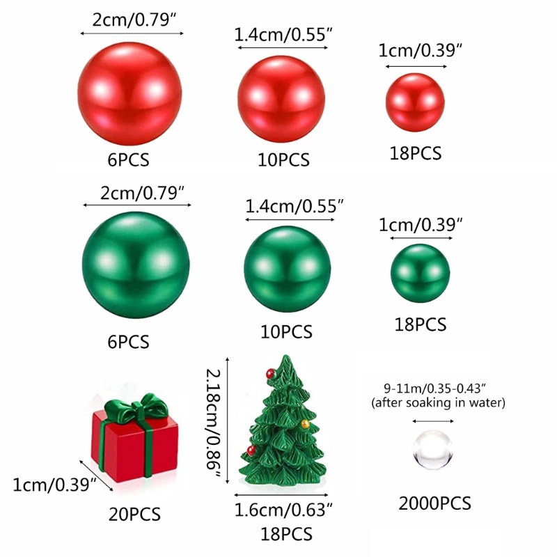 Bộ 2106 Hạt Ngọc Trai Nổi Trang Trí Bình Hoa Phong Cách Giáng Sinh