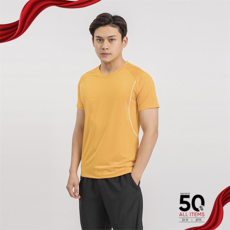 Áo thun T-shirt nam cao cấp ARISTINO phom Slim fit, cổ tròn dệt bo rib, cotton mềm mại, thoáng mát - ATS013S9