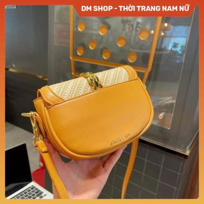 Túi Đeo Chéo Dáng Bầu Màu Đen Trắng Xích Dọc Hình Mũi Tên , Túi Xách Đeo Vai Kẹp Nách Phong Cách Thời Trang Dm Shop