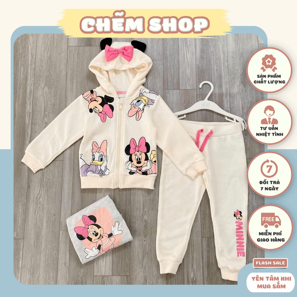 Bộ nỉ cho bé gái .Set MICKEY cho bé Hàn Quốc