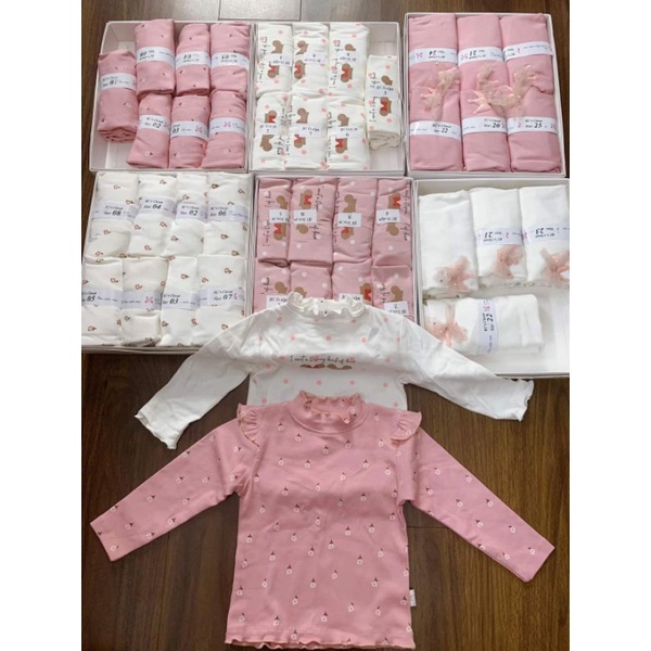 Áo giữ nhiệt cotton siêu đẹp hàng cao cấp cho bé gái mẫu chấm bi sz 20-25