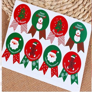 Miếng Dán Năm Mới Nhiều Màu Sắc Quà Tặng Giáng Sinh Miếng Dán Trang Trí Ông Già Noel Dán Kẹo Dán