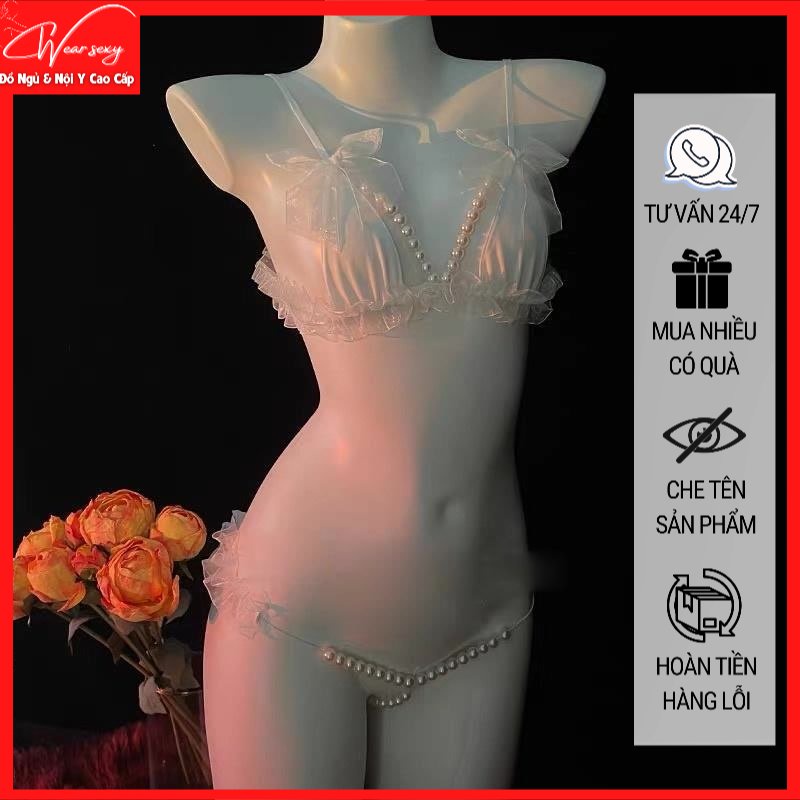 Đồ Lót Sexy Ngọc Trai  Ren Cám Dỗ Gợi Cảm 1591 [CWEAR.SEXY_ĐỒ NGỦ &amp; NỘI Y CAO CẤP]