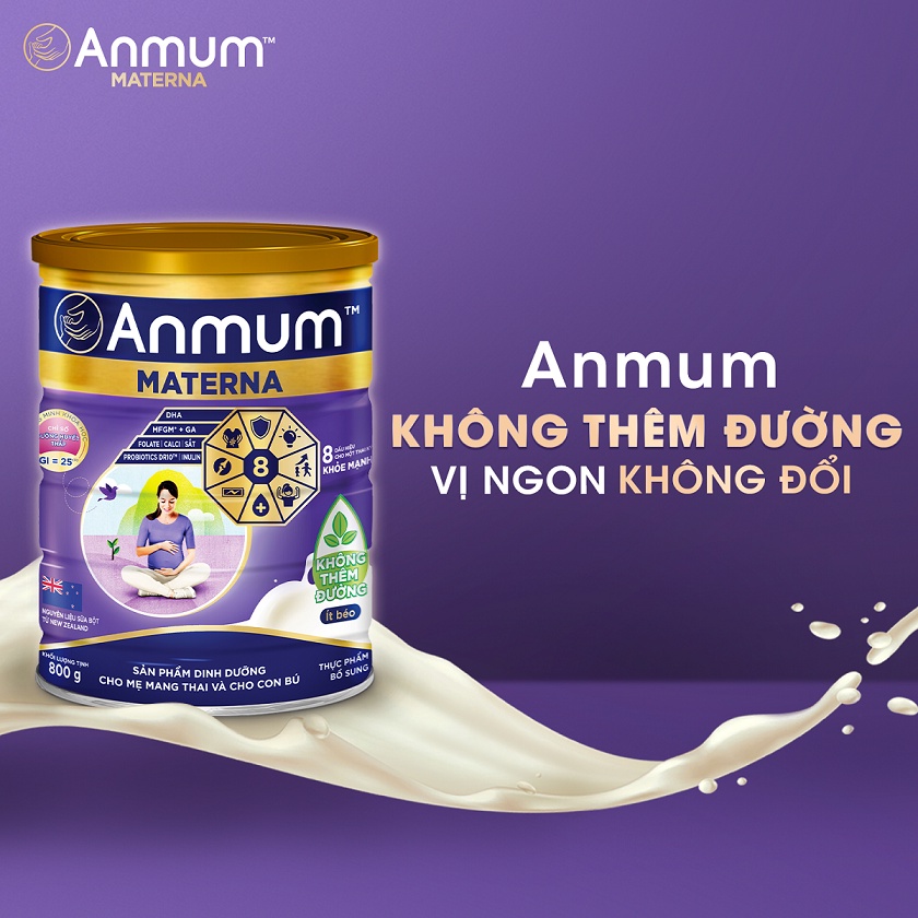 (Mới) Sữa bột Anmum Materna Không Thêm Đường 800g/Lon