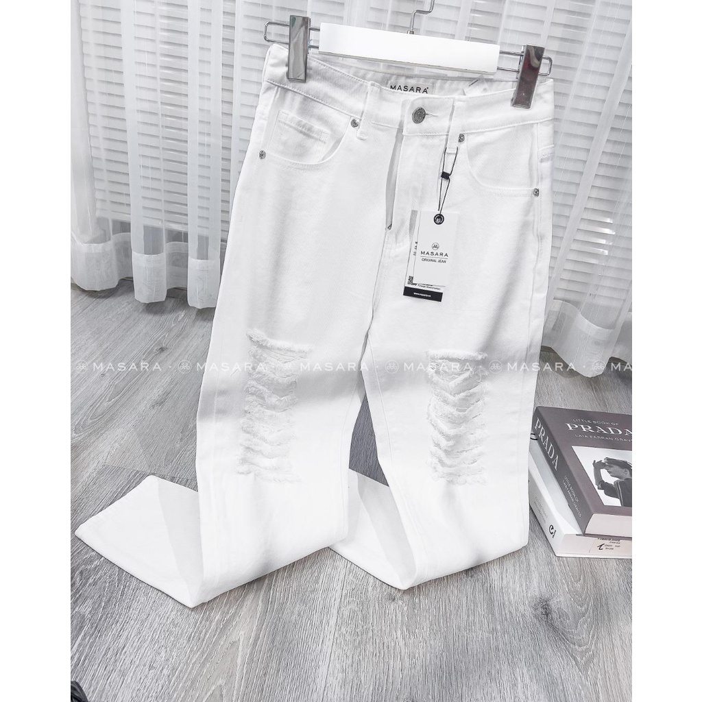 QUẦN JEAN BAGGY RÁCH 2 ĐÙI MÀU TRẮNG