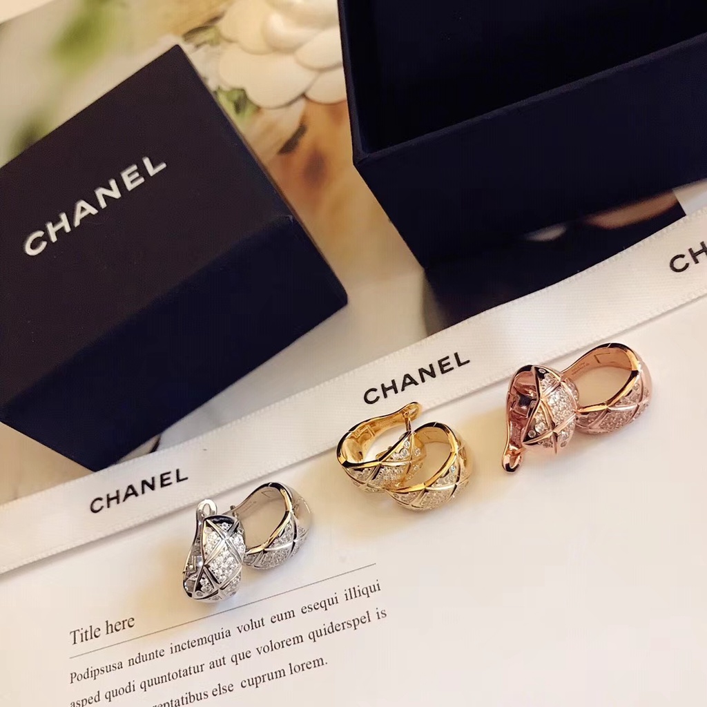 Bông Tai Mạ Vàng Hồng 18K Đính Kim Cương Nhân Tạo Cho Nữ