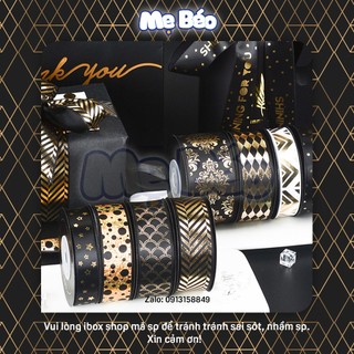 [Lẻ] Ruy băng chữ & họa tiết bản kim tuyến vàng 2.5cm/4cm đẹp chất lượng tốt