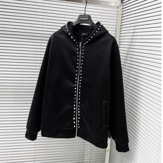 Áo khoác,áo khoác đinh đính đá mũ 2 lớp chất nỉ dày dặn from dáng unisex