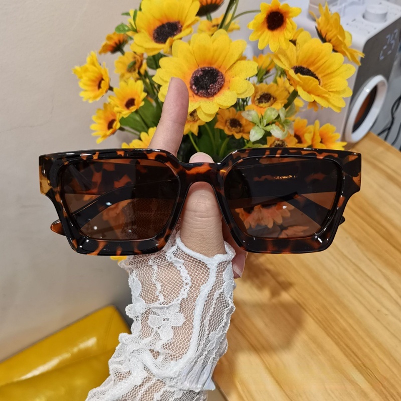 Kính Chống Nắng Gọng Vuông Màu Gradient Phong Cách Vintage Thời Trang