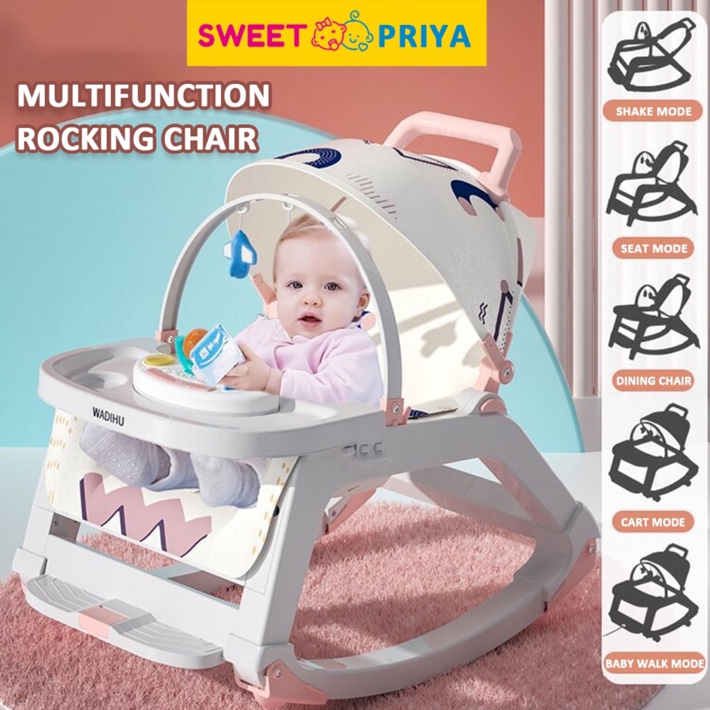 Nôi bập bênh, nôi điện - GHẾ ĂN DẶM KIÊM NÔI, BẬP BÊNH 5 IN 1 cho bé cao cấp ,