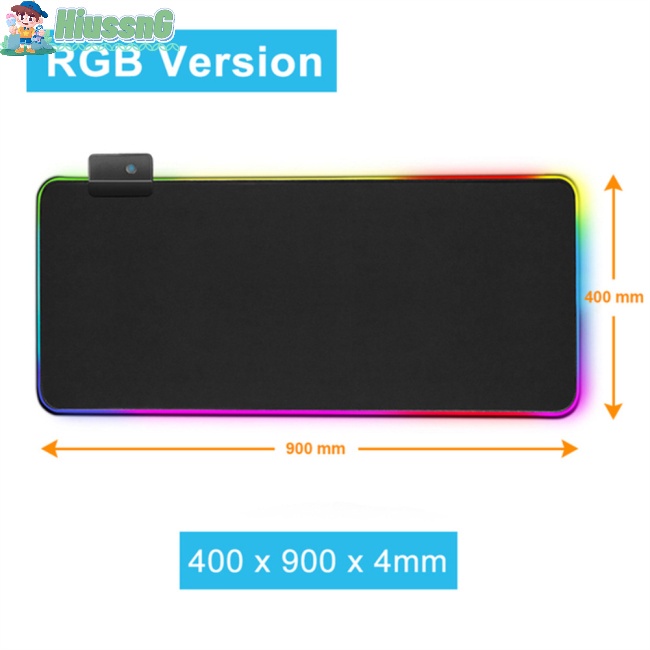Tấm Lót Chuột Máy Tính Có Đèn Led Rgb Siêu Mịn Chống Trượt 13 Chế Độ