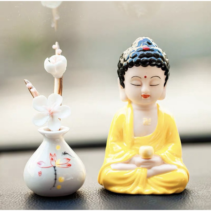 Trang Trí Taplo Ô Tô Tượng Phật Phong Thủy Và Mộc Liên Hoa - Tượng Phật Để Taplo Xe Hơi