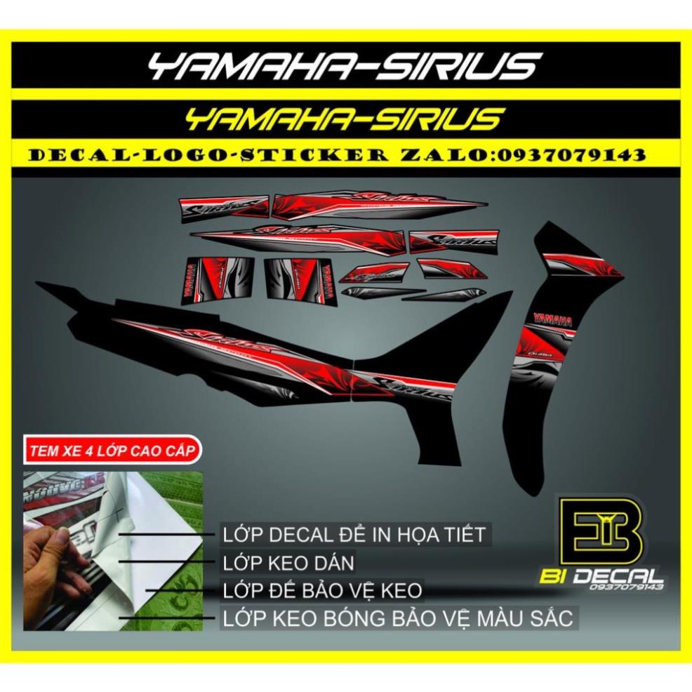 DECAL PVC 5 LỚP CHẤT LƯỢNG CAO Tem rời sirius 002