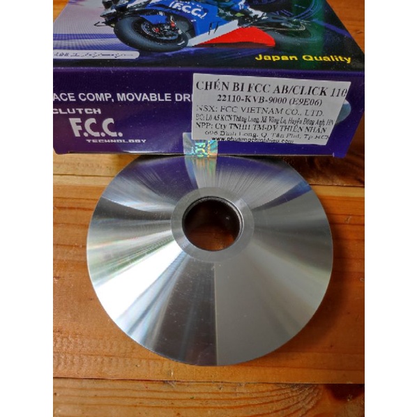 CHÉN BI KVB DÀNH CHO CÁC DÒNG XE AB110/CLICK 110 HÀNG CHÍNH HÃNG FCC