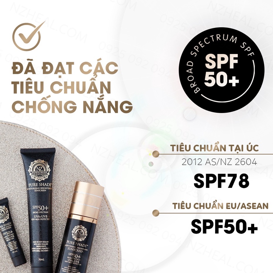 Kem chống nắng trắng da, chống lão hóa Pure Shade SPF50+ Moisturising & Sunscreen 70ml/ 80ml