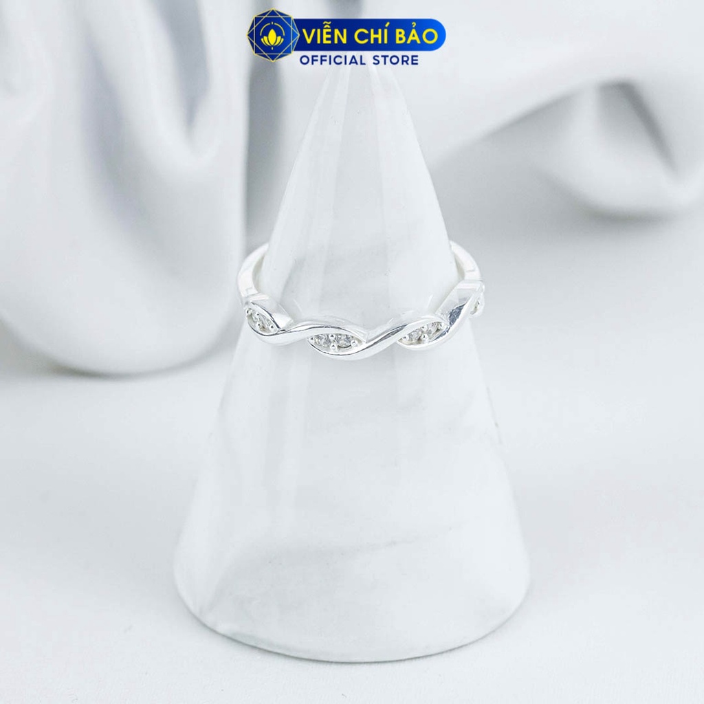 Nhẫn bạc nữ vô cực đính đá chất liệu bạc 925 thời trang phụ kiện trang sức Viễn Chí Bảo N400093