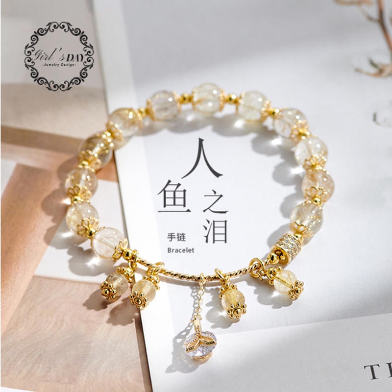 Vòng Tay Phong thuỷ thạch Anh tóc vàng vòng tay đá vòng tay nữ vòng tay may mắn vòng tay đôi bạn thân thạch anh tím vòng phong thuỷ