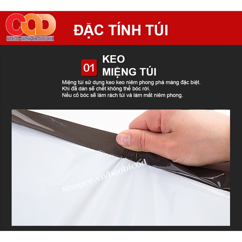 1kg - Túi Gói Hàng Túi Niêm Phong Tự Dính - Size 28x42cm
