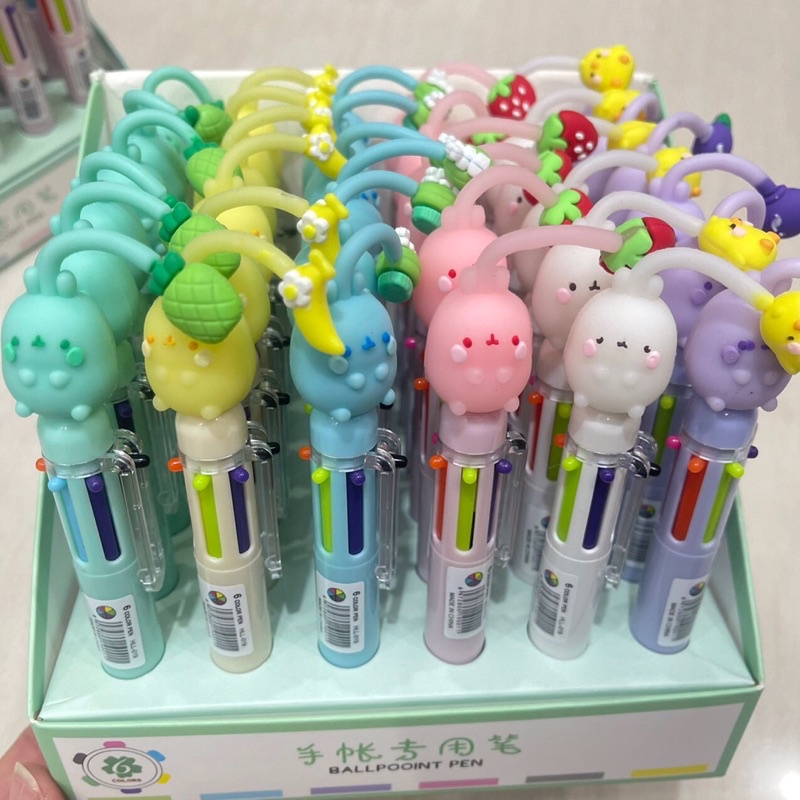 Hộp Bút Bi 6 Màu Đầu Hình=36 Chiếc Nhiều Mẫu Cute(01 Hộp)