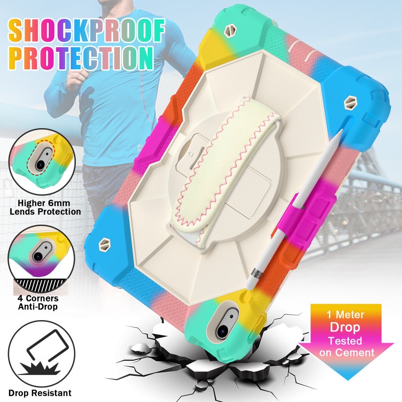 Ốp Máy Tính Bảng Có Dây Đeo Vai / Tay Cầm Xoay Chống Sốc Cho iPad 10th Gen 10.9 2022 9th 8th 7th 6th 5th Gen / Air 5 Air 4 / Pro 11 2022 2021 2020 2018 / Mini 6