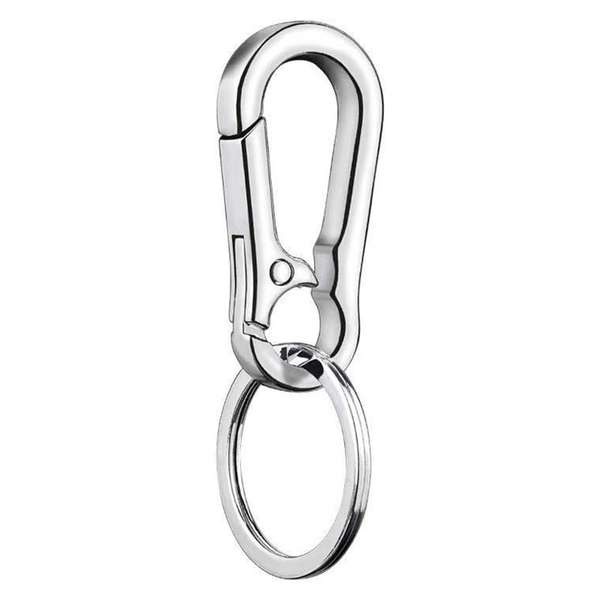 1 Móc Khóa Tròn Bằng Thép Carbon Không Gỉ