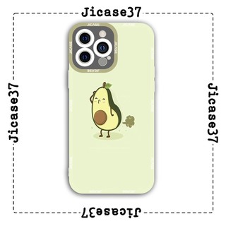 Ốp lưng iphone và samsung xiaomi oppo cạnh vuông Jicase Trái bơ cute