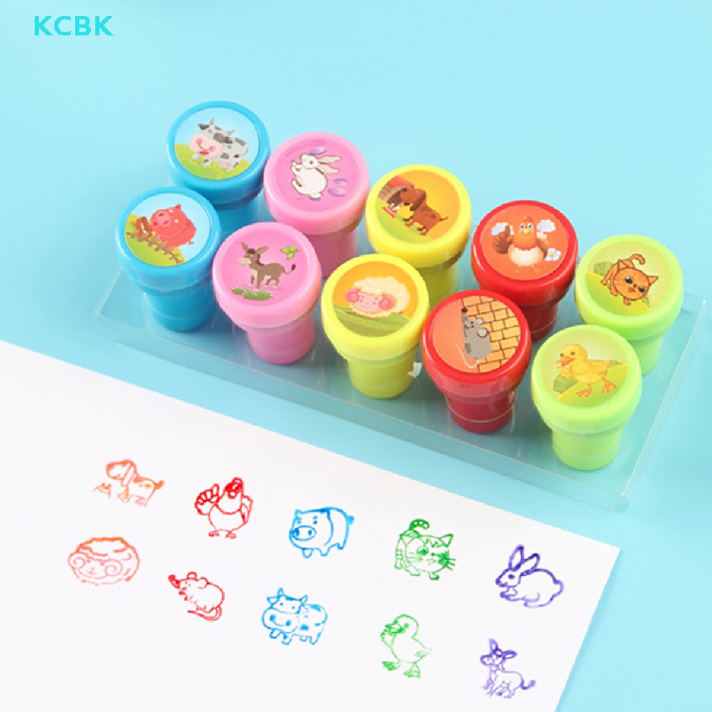 Set 10 Con Dấu Hình Động Vật Dễ Thương Cho Bé