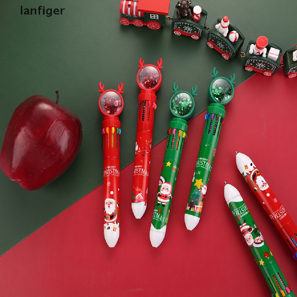 Bút Bi 10 Màu Họa Tiết Giáng Sinh Đáng Yêu