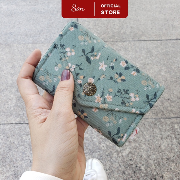 Ví handmade tone màu vintage nắp bì thư thời trang