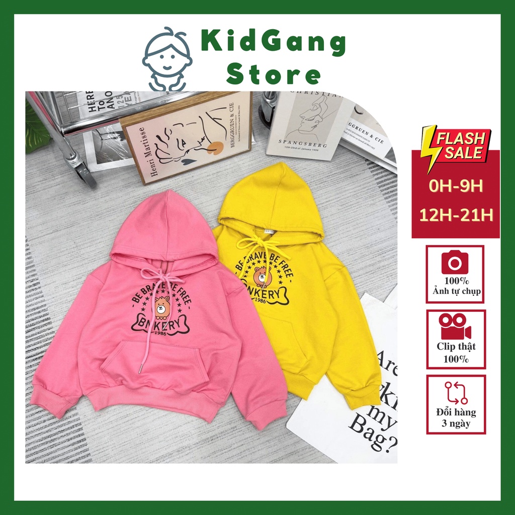 Áo khoác cho bé gái, Áo nỉ cho bé hoodie 15-25kg-KIDGANG 2023 NEW
