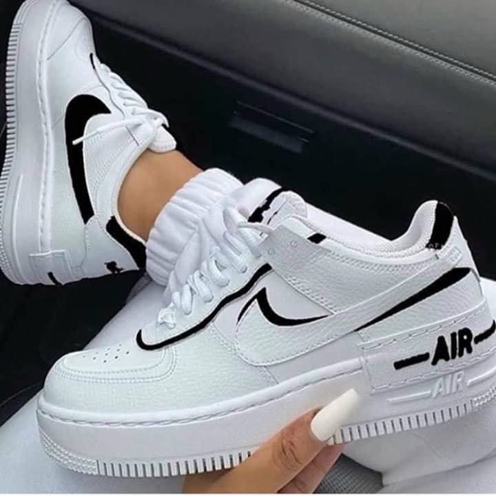 Giày thể thao sneaker AIR FORCE 1 AF1 trắng viền đen chất da mềm mịn thời trang đi chơi
