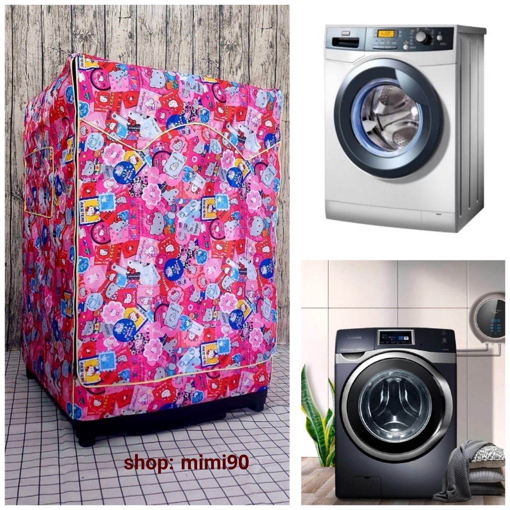 (Ḍành cho Electrolux 8-11kg) - Áo trùm máy giặt Cửa Ngang vải 2 mặt không bị bong tróc vải,khóa kéo,dây kéo loại to,bền