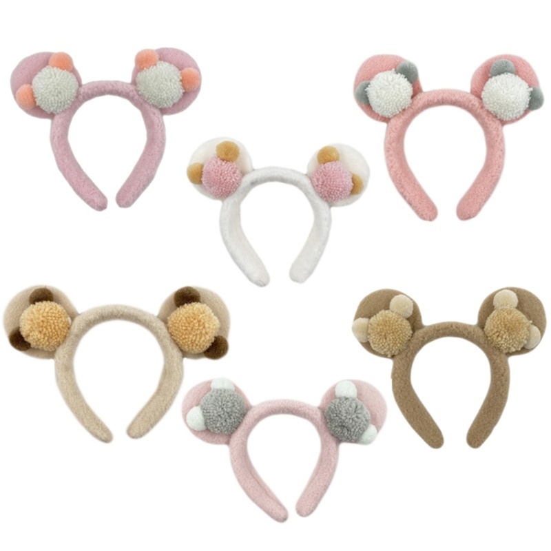 Băng Đô Cài Tóc Hình Tai Gấu Hoạt Hình Bằng Lông Nhung Dễ Thương Xinh Xắn