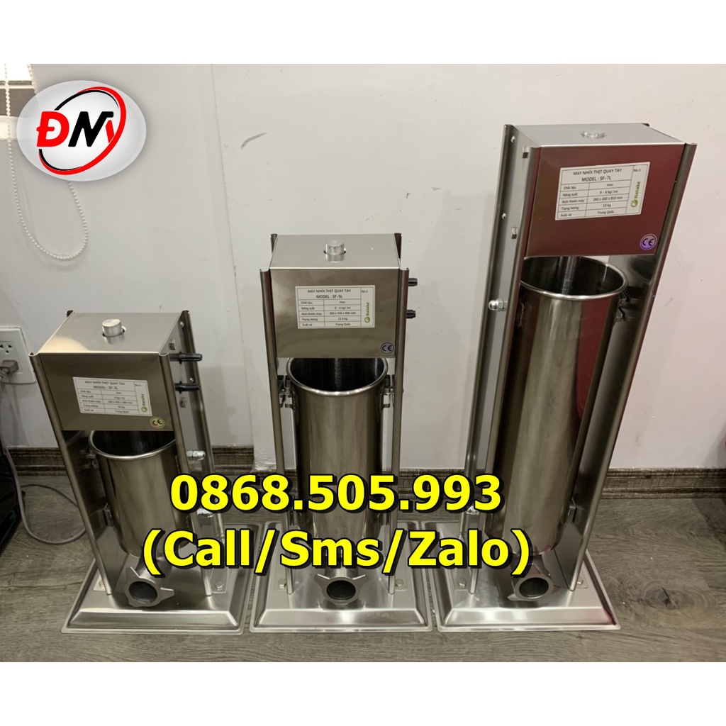 Máy Nhồi lòng dồi, đùn xúc xích, lạp xưởng 5L - Dòng cao cấp, Inox dày dặn, tiện lợi