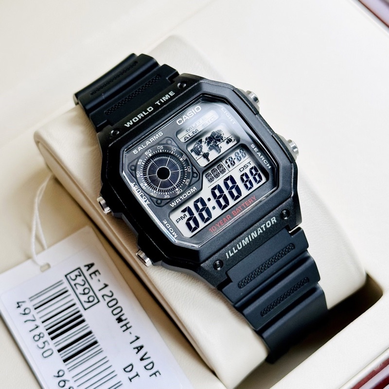 Đồng hồ điện tử nam dây nhựa Casio AE1200WH 1A
