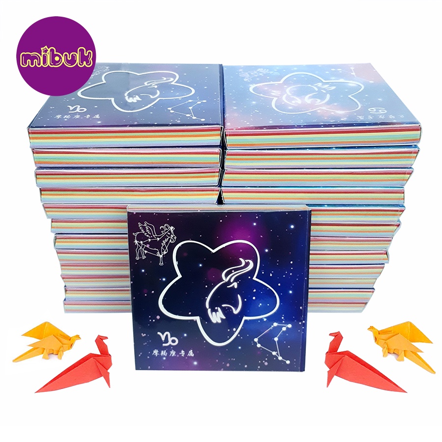 Giấy gấp origami 10x10 cm 100 tờ giấy gấp hạc màu trơn