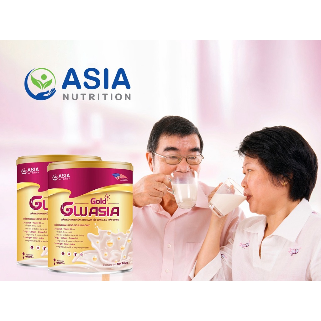 Sữa tiểu đường Glu Asia Gold cao cấp Asia Nuitrition 400g tác dụng cung cấp dinh dưỡng, năng lượng cho người tiể.u đường