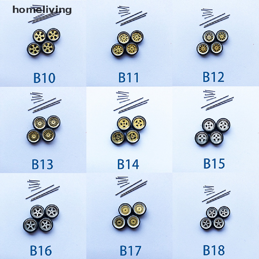 Bộ 4 Bánh Xe Thay Thế Bằng Hợp Kim Tỉ Lệ 1: 64