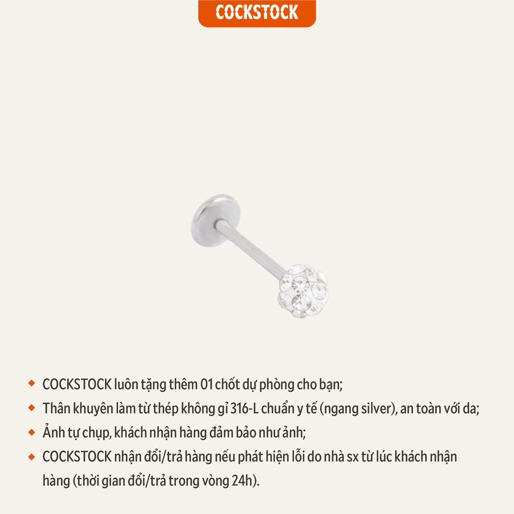 Khuyên tai đá Blink Straight Barbell Tragus Earring CockStock