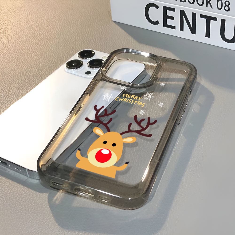 Ốp Điện Thoại Trong Suốt Họa Tiết Giáng Sinh Cho iphone 14 Pro Max 13 11 12 7Plus X XR XS Max 8 7