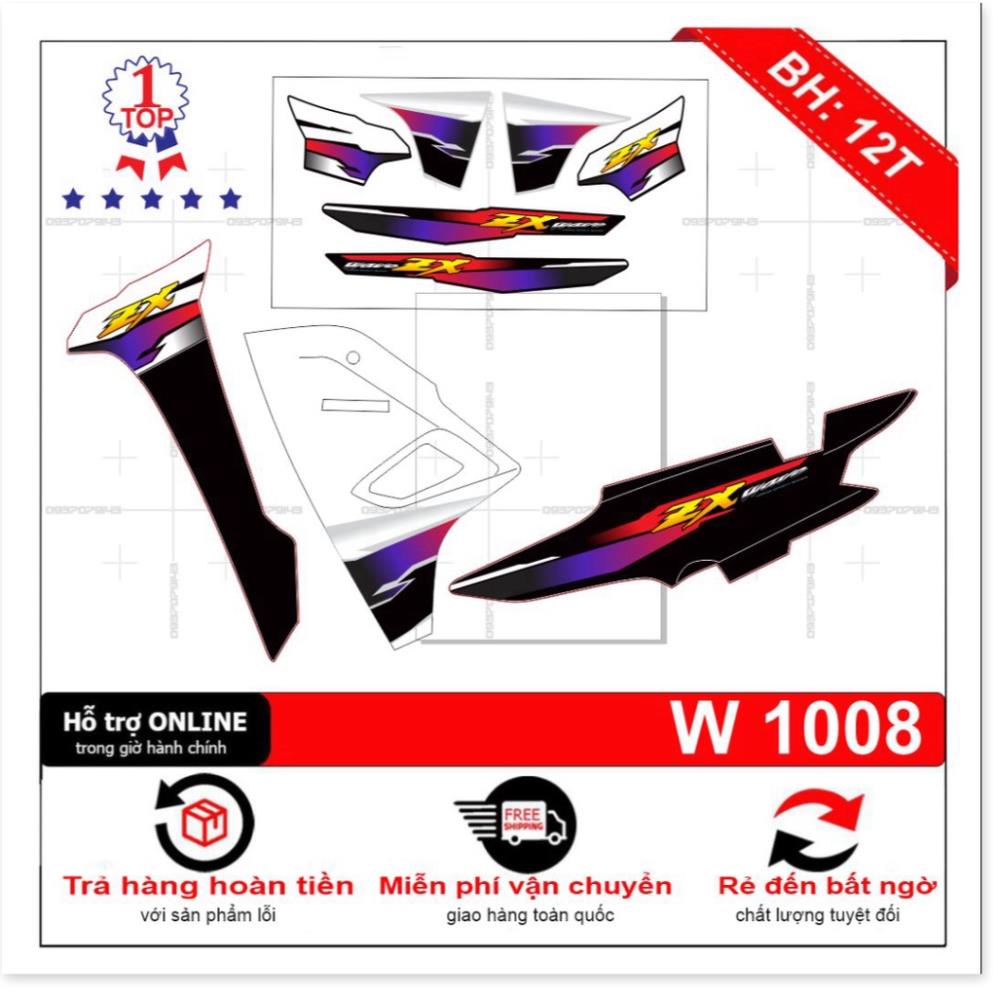 FREE SHIP + SALE SỐC +DECAL PVC 5 LỚP CHẤT LƯỢNG CAO Tem rời wave ZX 2017 đen