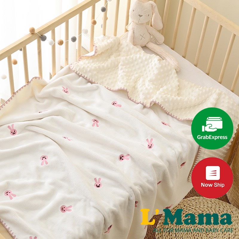 Chăn Nhung Hạt Đậu 1m*1m2 - Chăn Nhung Thêu Hình Siêu Xinh Siêu Mềm Mịn Cho Bé Phong Cách Hàn Quốc