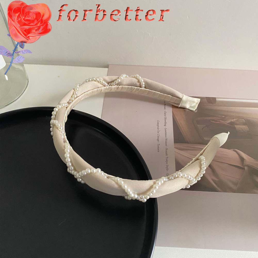 Cài tóc vải đính ngọc trai phong cách Hàn Quốc cổ điển cho nữ